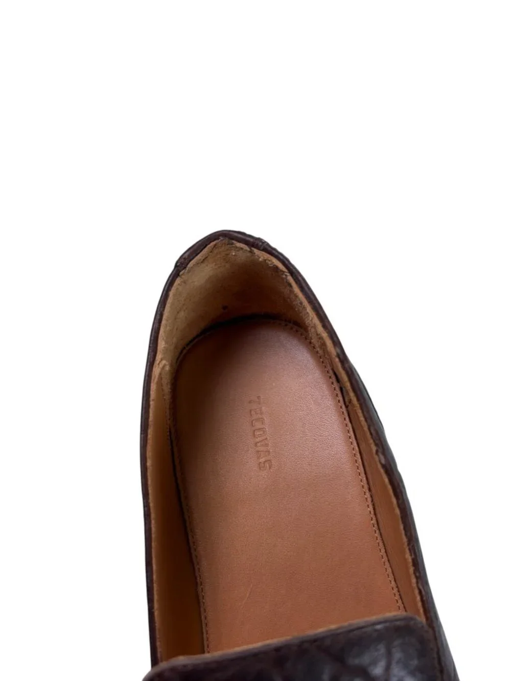 TECOVAS Monterrey Slip-On Loafers Mens Size 11D Hickory Brown Bison Leather